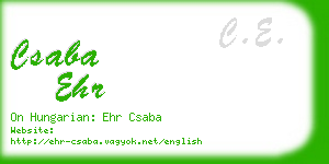 csaba ehr business card